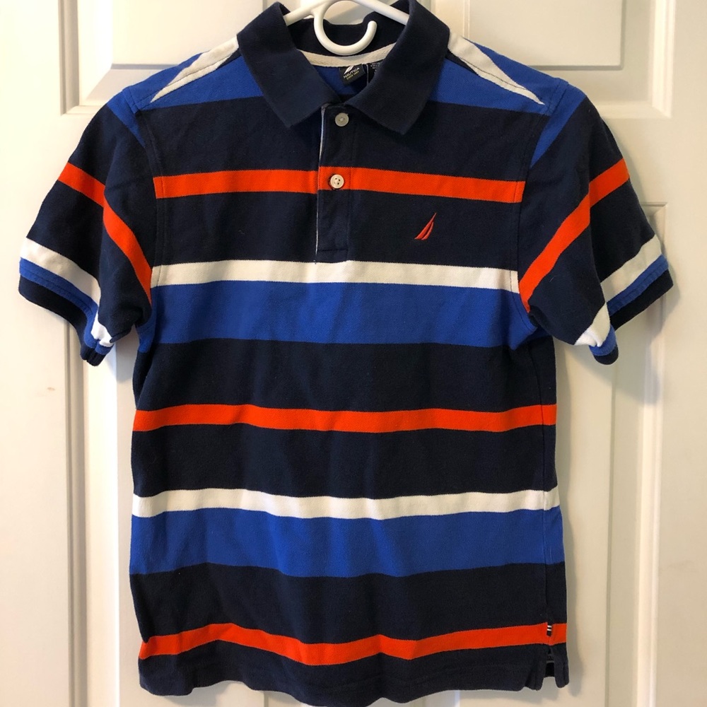 Nautica boy’s bright striped golfshirt 100% cotton